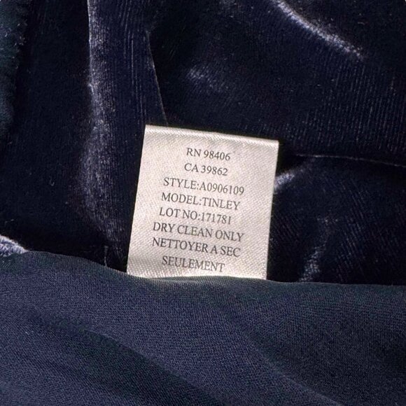 Theory Velvet Draped Vest Sz S Blue Peplum Boho Whimsigoth Witchy Artsy - Picture 10 of 15